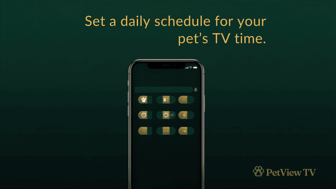 A phone showing a daily TV schedule set for a pet